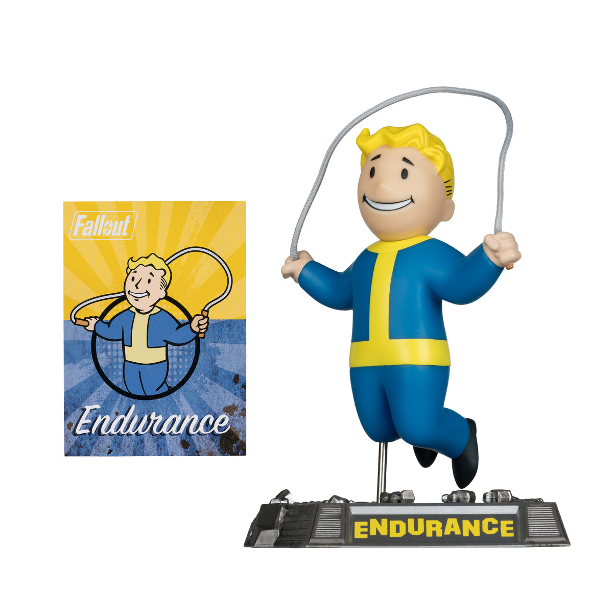 Vault Boy Endurance Fallout 5-Inch Posed Figure — Accessories Included Art Card and Figure Out of Box