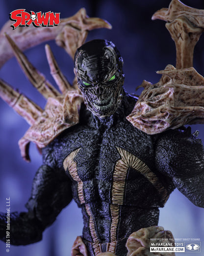 Curse of the Spawn Spawn 7-Inch Action Figure — Close-Up Face and Torso Detail with Glowing Green Eyes