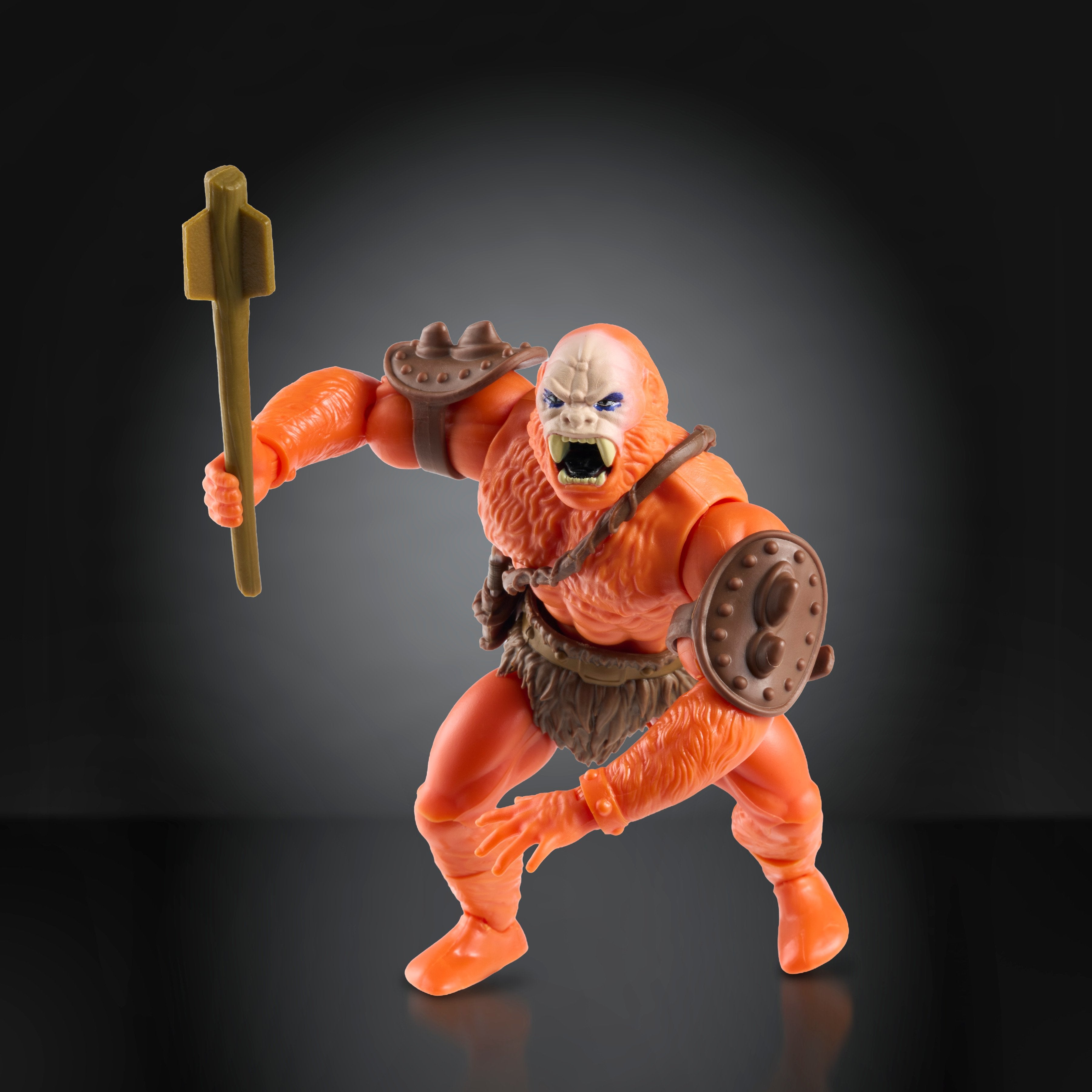 Primal Captain MOTU Origins 5.5-Inch Figure — Side View with Club and Shield Accessories