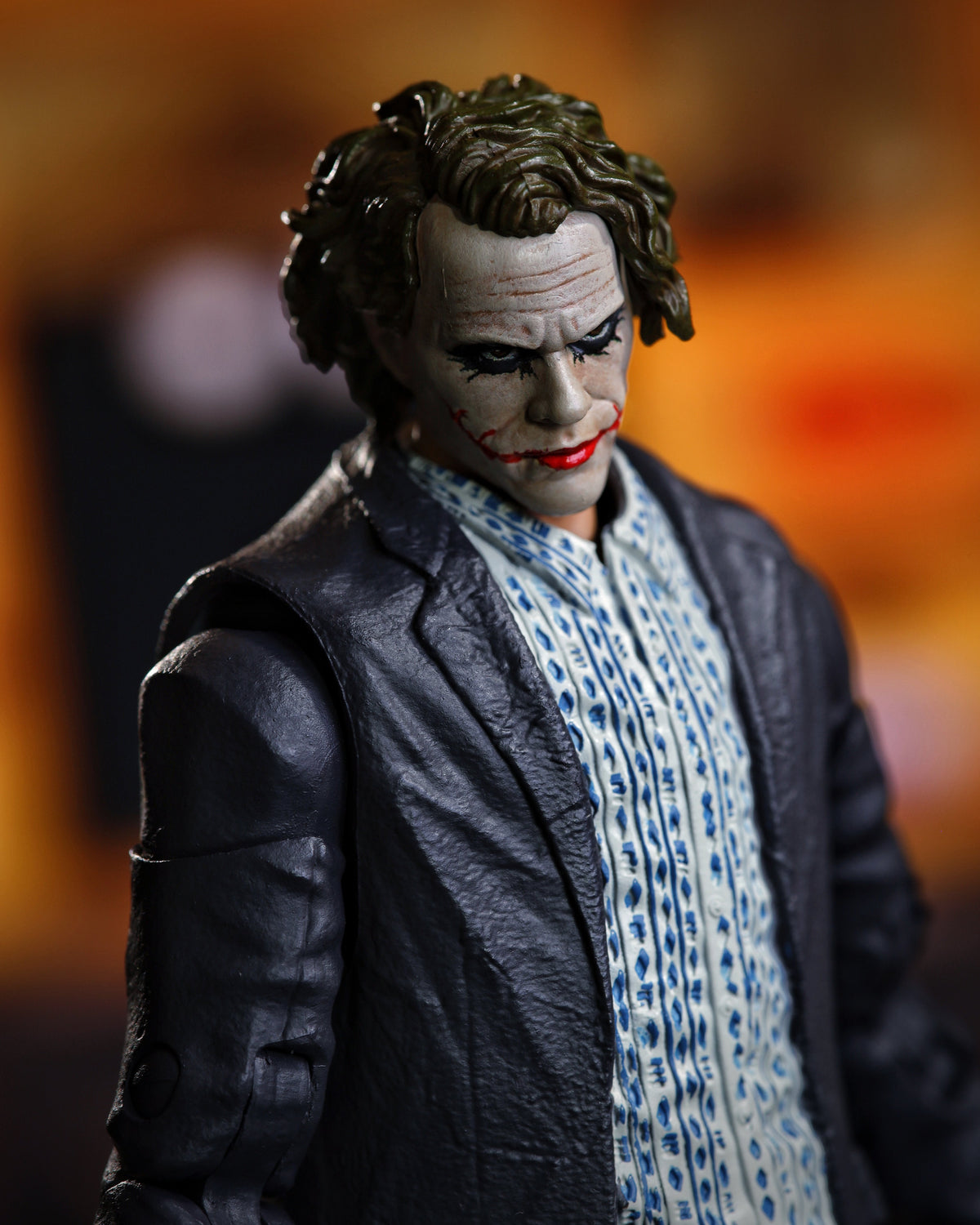 Joker Dark Knight DC Multiverse 7-Inch Figure — Unmasked Alternate Head Close-Up Detail
