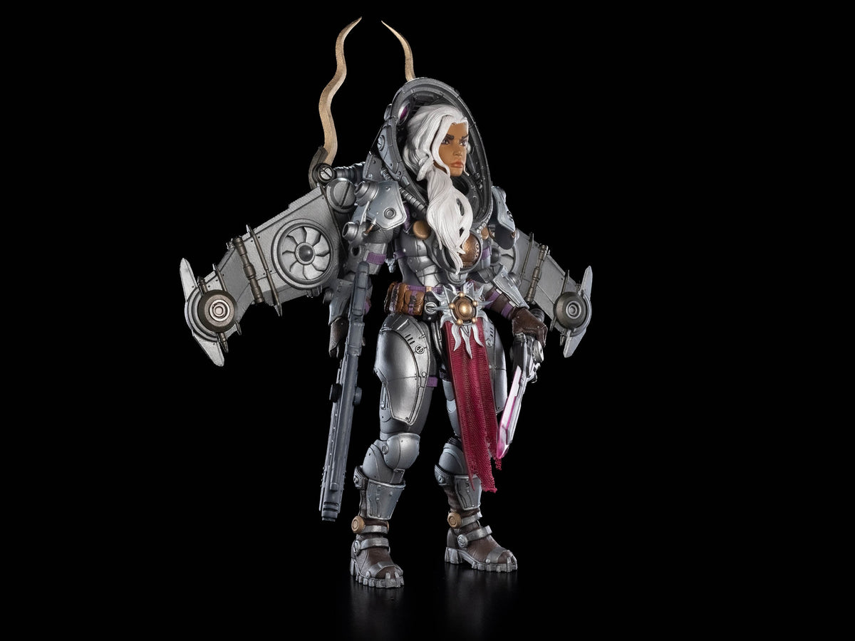 Arch General Honora Cosmic Legions 6-Inch Figure — Side View with Horned Helmet and Rifle