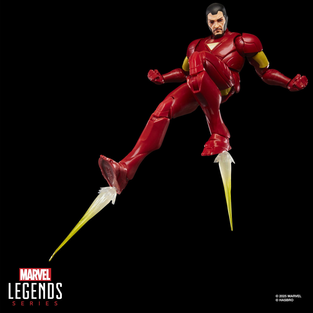 Iron Man Extremis Marvel Legends 6-Inch Figure — Unmasked Head Flying Pose with Boot Thrust Effects