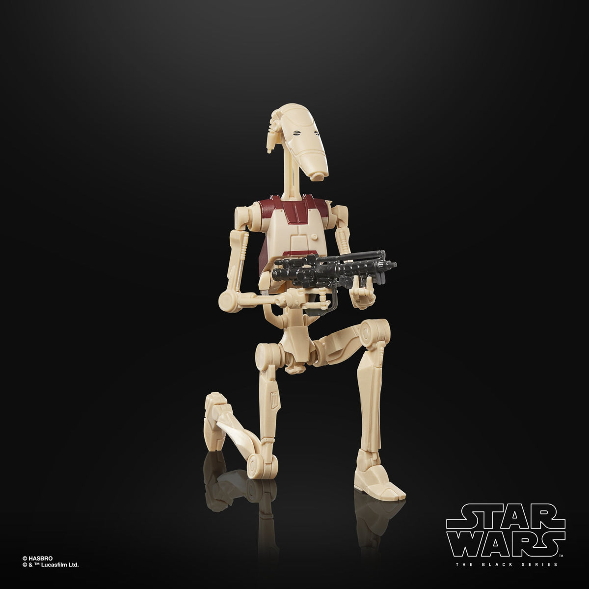 B1 Battle Droid Black Series 6-Inch Figure — Articulation Pose Kneeling with Blaster