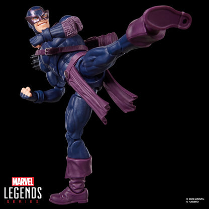 Dark Avengers Hawkeye Marvel Legends 6-Inch Figure — Side View High Kick Pose Showing Leg Articulation