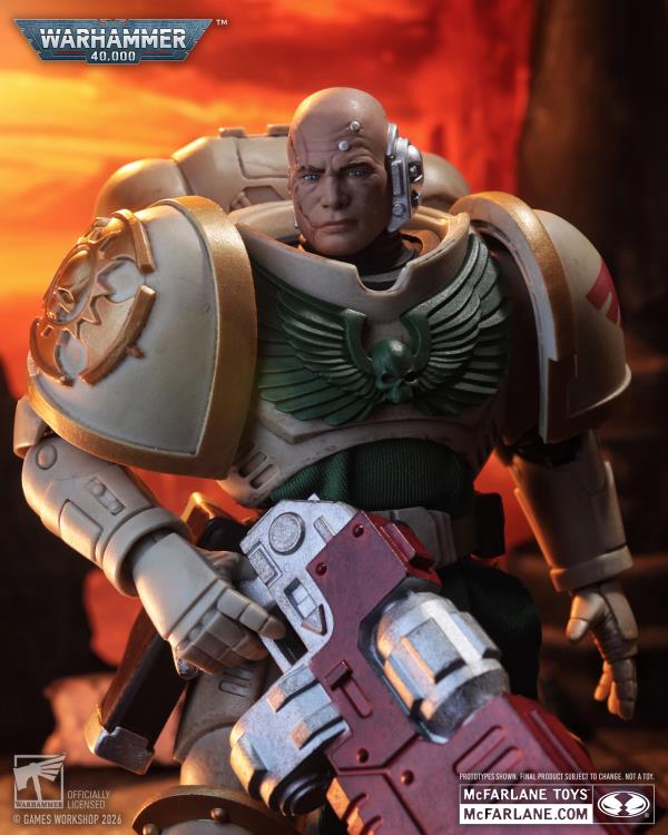 Dark Angels Sternguard Veteran Warhammer 40K 7-Inch Figure — Figure Detail Close-Up Chest and Weapon