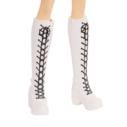 Rumi KPop Demon Hunters HUNTR/X Singing Fashion Doll — White Platform Boot Detail