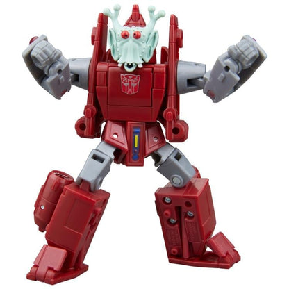 Autobot Powerglide Age of the Primes Deluxe 4.5-Inch Figure — Alien Mask Worn Arms Raised Front