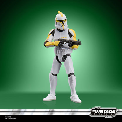 Clone Trooper Commander Vintage Collection 3.75-Inch Figure — Front View with Blaster Pistol