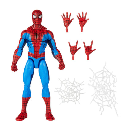 Spider-Man Marvel Legends Retro Collection 6-Inch Cel Shaded Figure — Accessories Included All Pieces