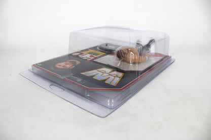 Sami Zayn WWE Retro Series Action Figure — Side View in Protective Plastic Case Showing Card Front with WWE Logo
