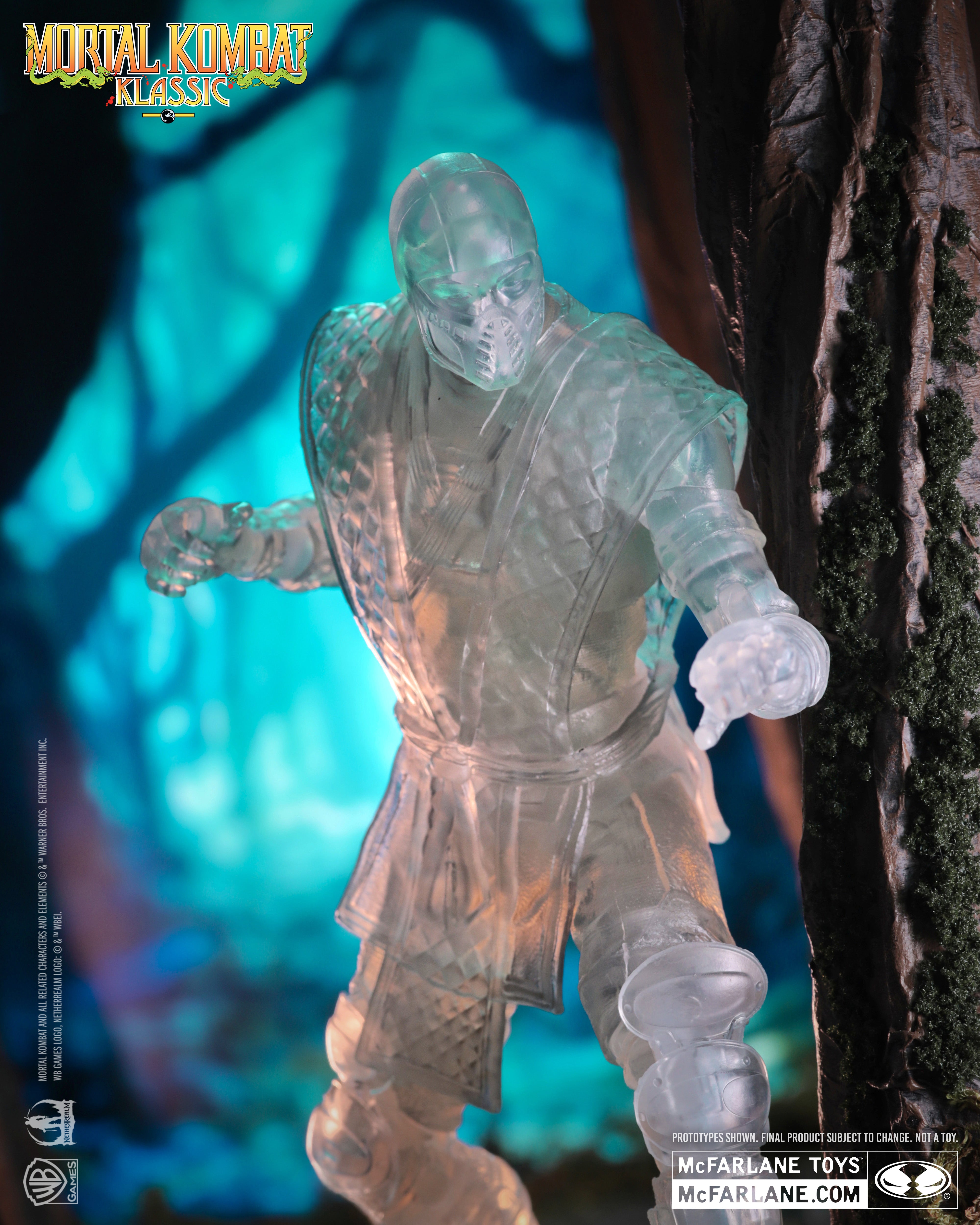 Reptile (Invisible) Mortal Kombat Klassic 7-Inch — Figure Detail Close-Up Showing Clear Translucent Torso and Mask