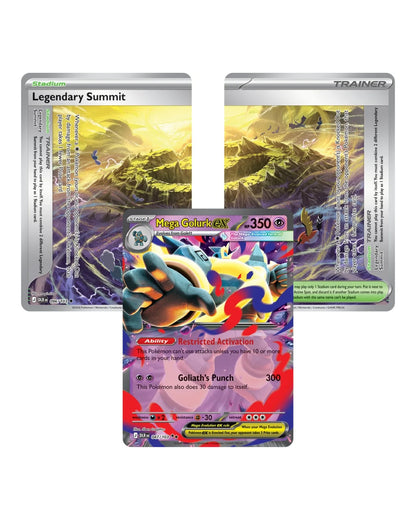 Delta Reign Pokemon TCG — Mega Golurk ex and Legendary Summit Stadium Card Detail