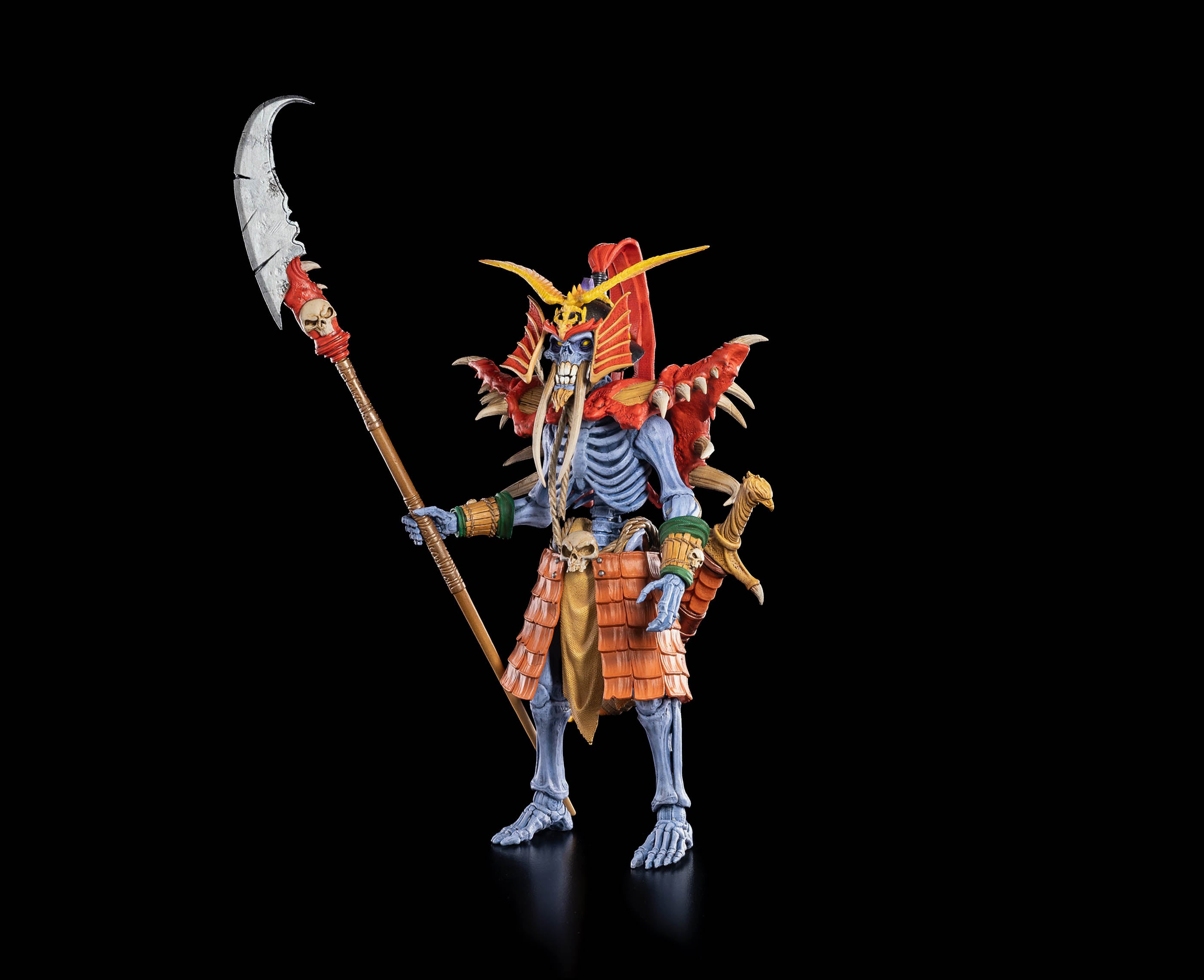 Bone-Zai Skeleton Warriors Infinite Legions 6-Inch Figure — Three-Quarter View with Pole-Chopper Extended