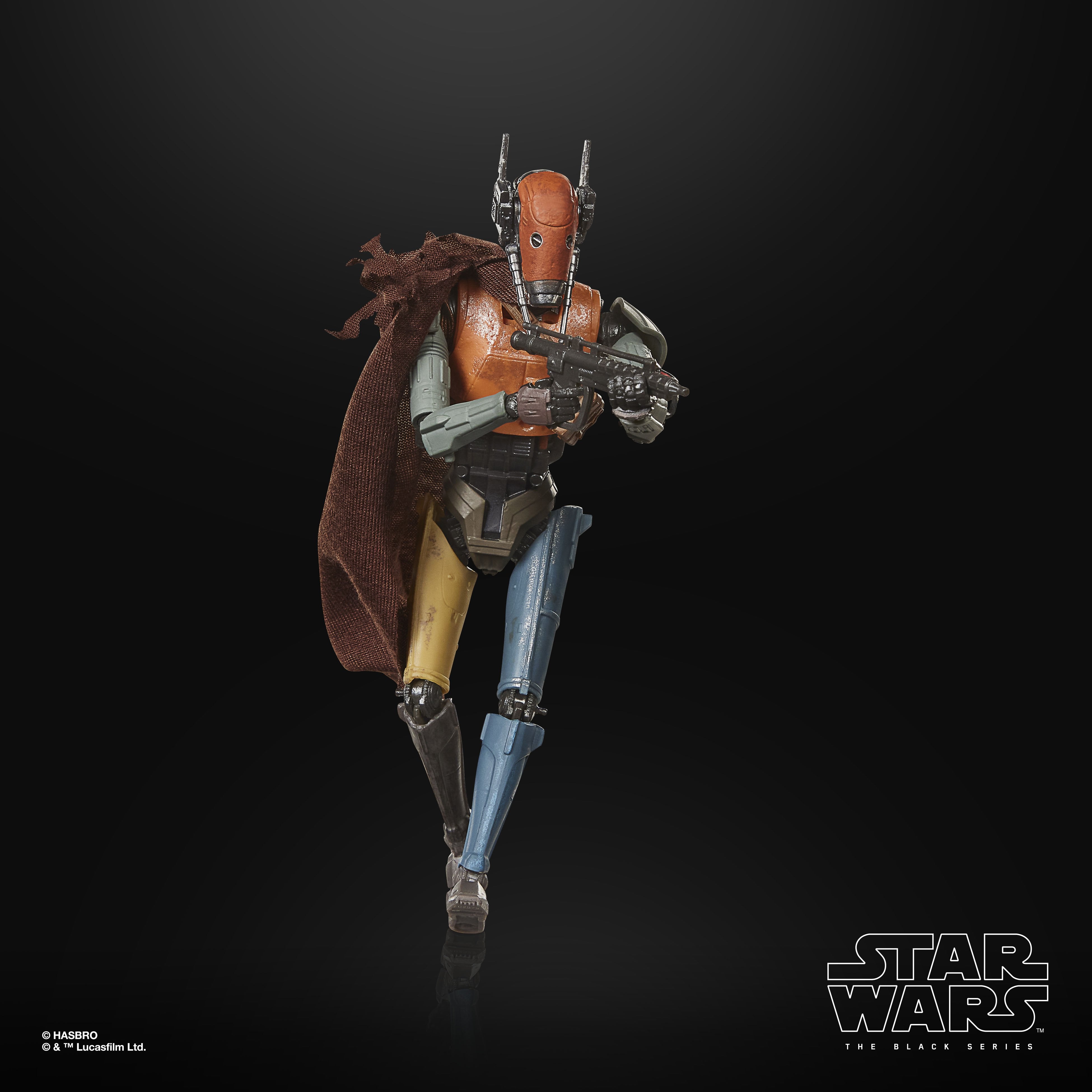 Mercenary Guard Droid Black Series 6-Inch Figure — Out of Box Running Pose with Blaster