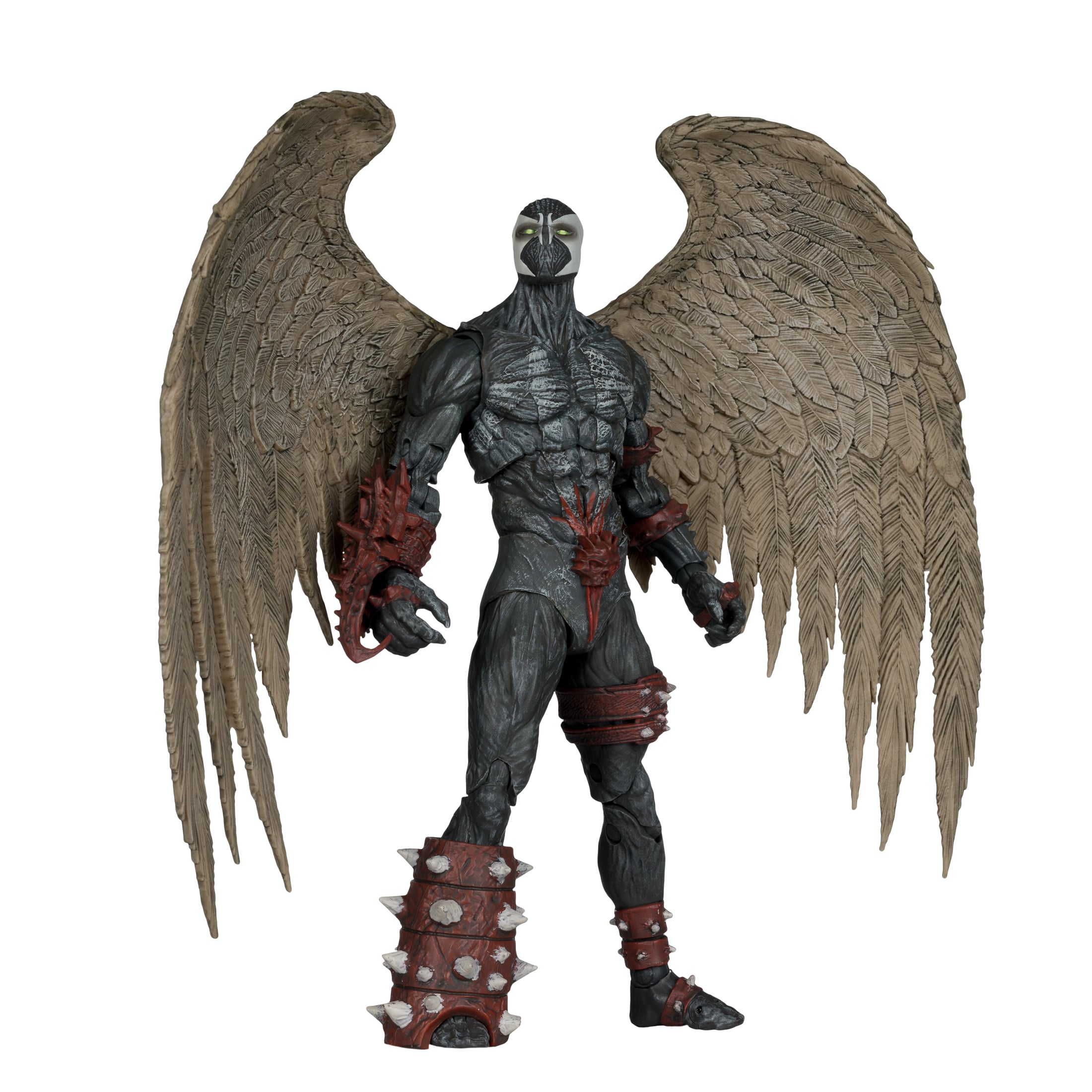 Spawn Wings of Redemption McFarlane 7-Inch Figure — Back Three-Quarter View on White Background Showing Wing Attachment