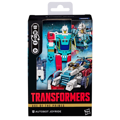 Autobot Joyride Age of the Primes Deluxe — Package Front Detail with Figure Visible Through Window