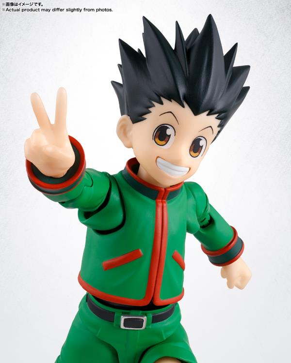 Gon Hunter x Hunter S.H.Figuarts 5.5-Inch Figure — Smiling Face Part Close-Up with Peace Hand