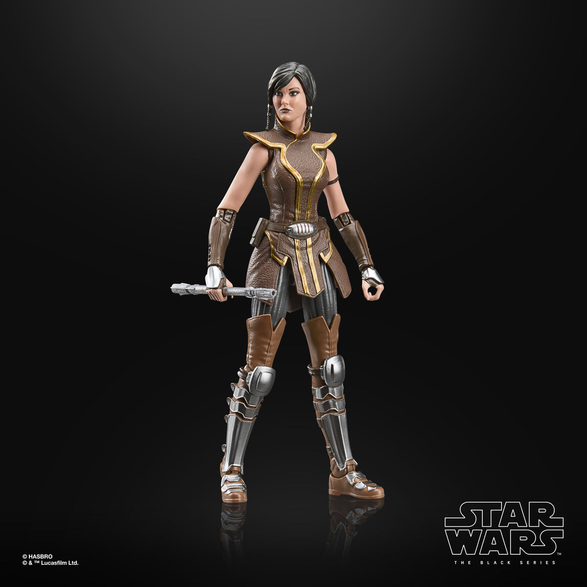 Satele Shan Black Series 6-Inch Figure — Front View Holding Single Lightsaber Hilt