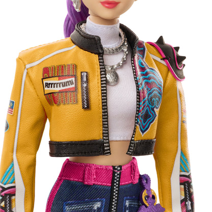Rumi HUNTR/X KPop Demon Hunters 12-Inch Doll — Package Detail Jacket Patch and Embroidery Close-Up