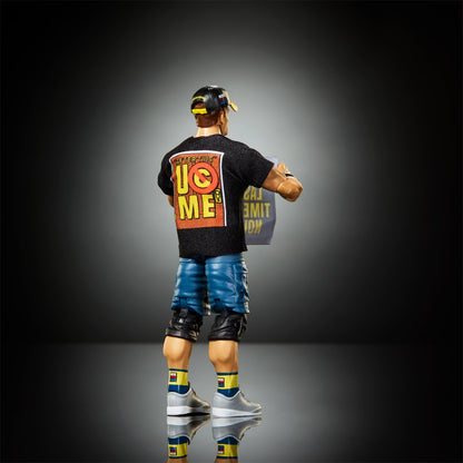 John Cena WWE Elite Top Picks 6-Inch Figure — Back View Showing UC Me T-Shirt Graphic