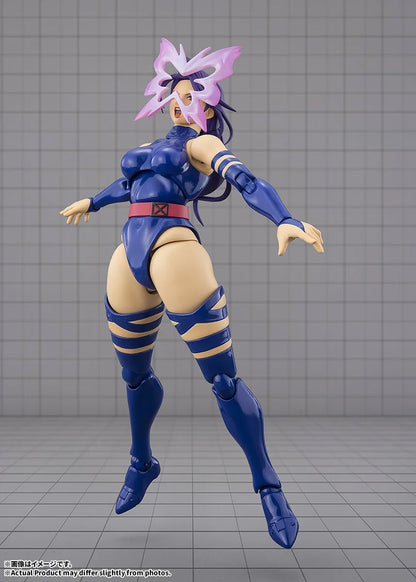 Psylocke Gamerverse S.H.Figuarts 6-Inch Figure — Butterfly Psychic Effect Part on Head Close-Up