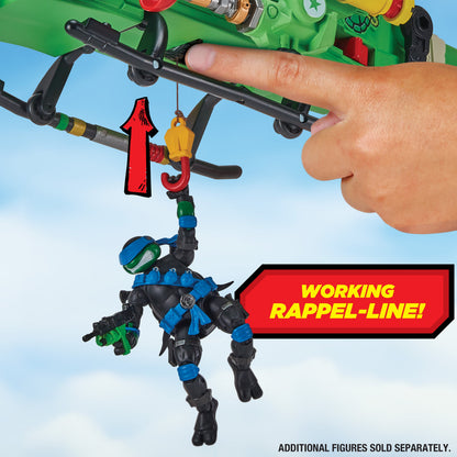 Turtle-Fly Copter TMNT x G.I. Joe — Working Rappel-Line with Leonardo Figure