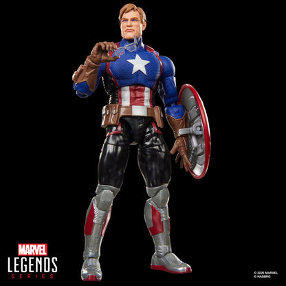 Captain America Avengers Twilight Marvel Legends 6-Inch Figure — Alternate Unmasked Head Holding Glasses and Shield