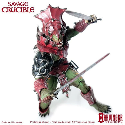 Veteris Rapax Savage Crucible 6-Inch Figure — Three-Quarter View Crouching Dual Blade Pose