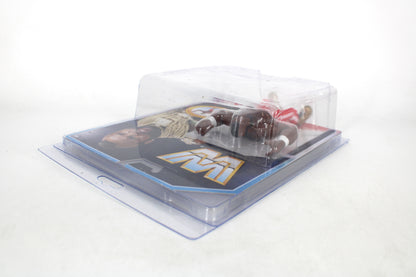 Mr. T WWE Retro Action Figure — Opposite Side View Showing Card Front Art and WWE Logo in Protective Case