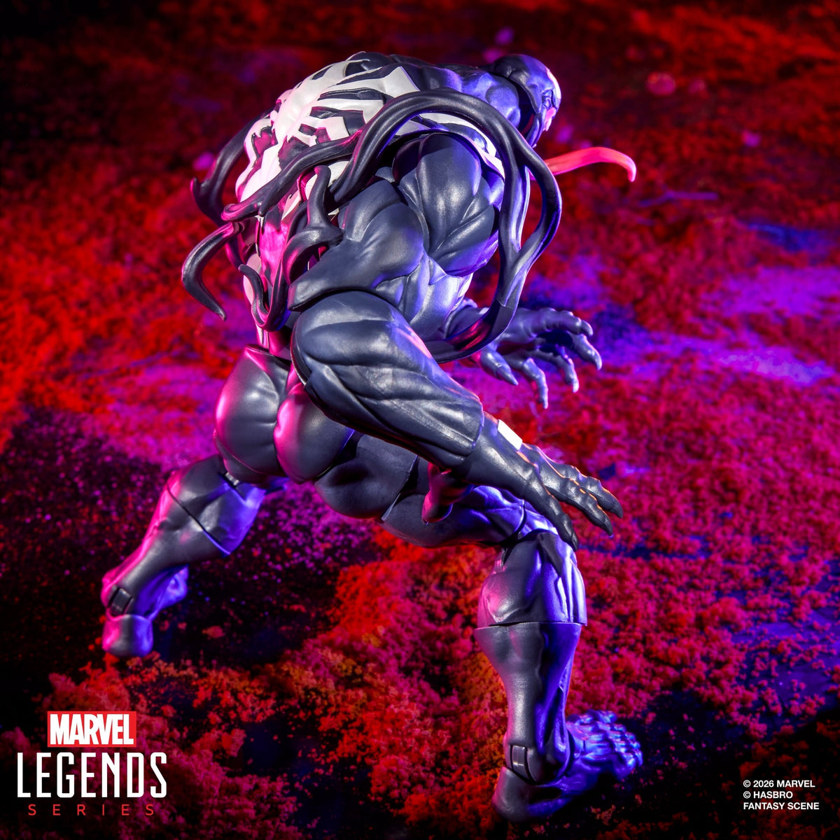 Venom Marvel Legends 6-Inch Figure — Back View Showing Symbiote Tentacle Detail