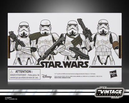 Imperial Remnant Stormtrooper Vintage Collection 4-Pack — Box Back with Illustrated Art