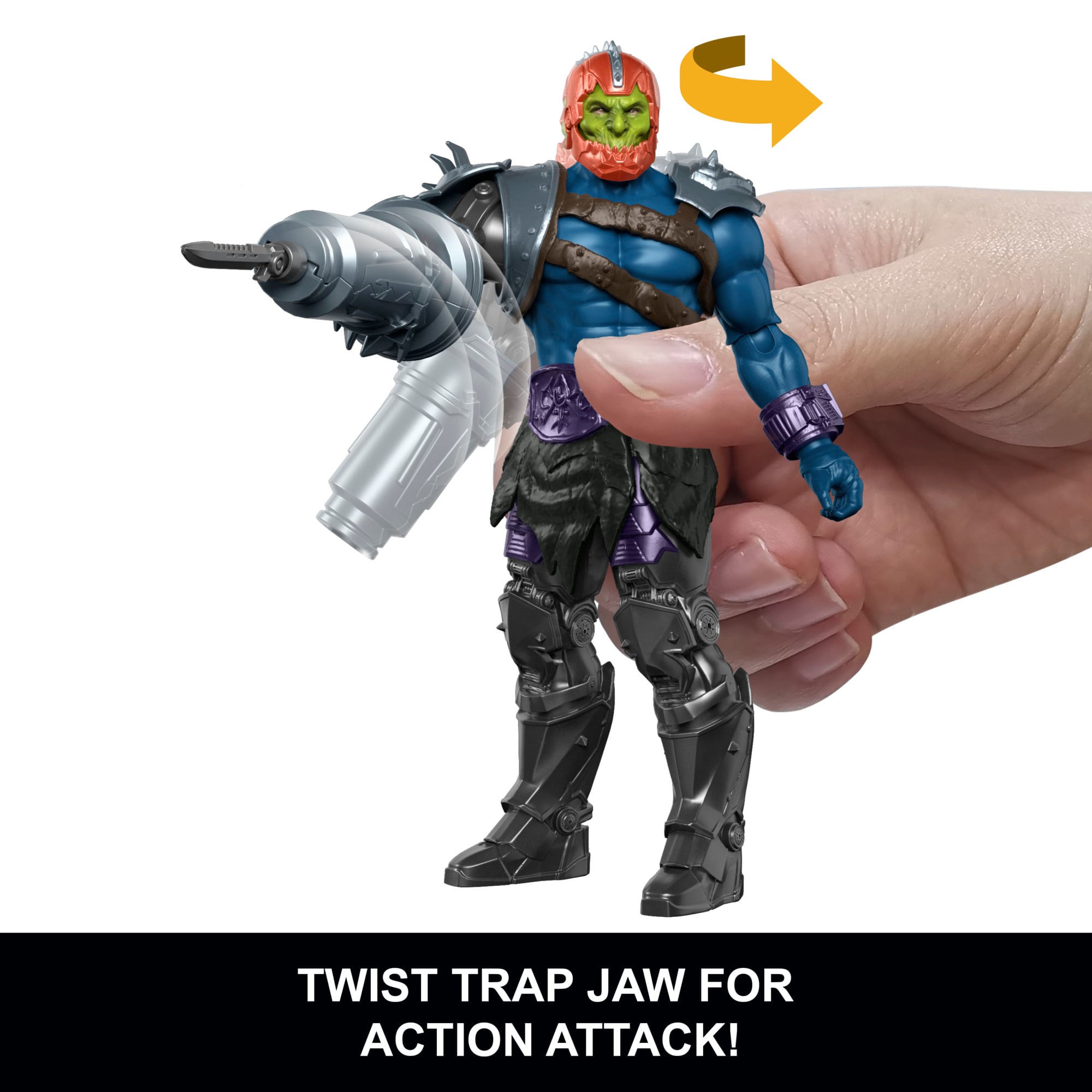 Trap Jaw Masters of the Universe 2026 Film 5.5-Inch Figure — Action Feature Twist Attack Demonstration