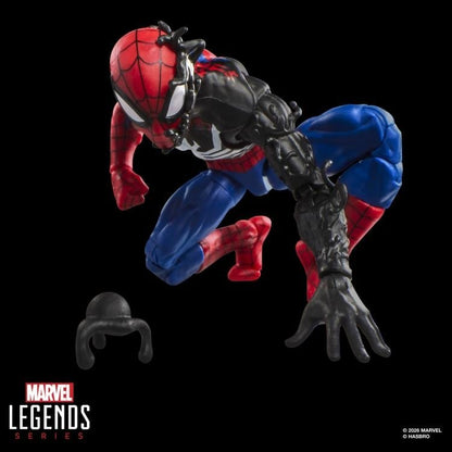 Spider-Man Alien Costume Marvel Legends 6-Inch Figure — Accessories Included Symbiote Head Piece Displayed