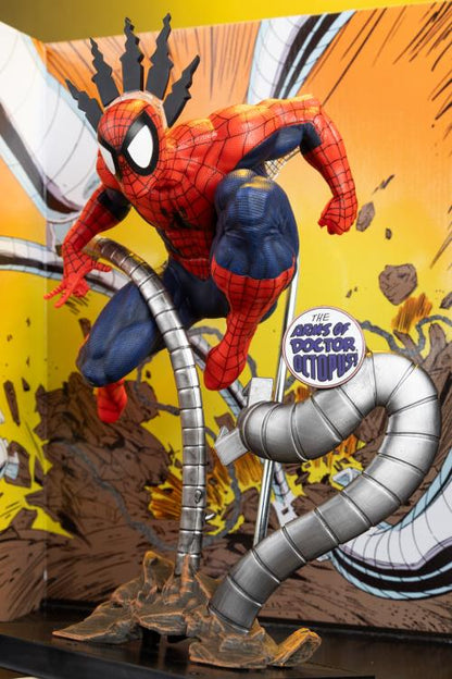 Spider-Man Marvel Tales #223 McFarlane 1/6 Scale Figure — Side View with Doctor Octopus Arm Display Stand