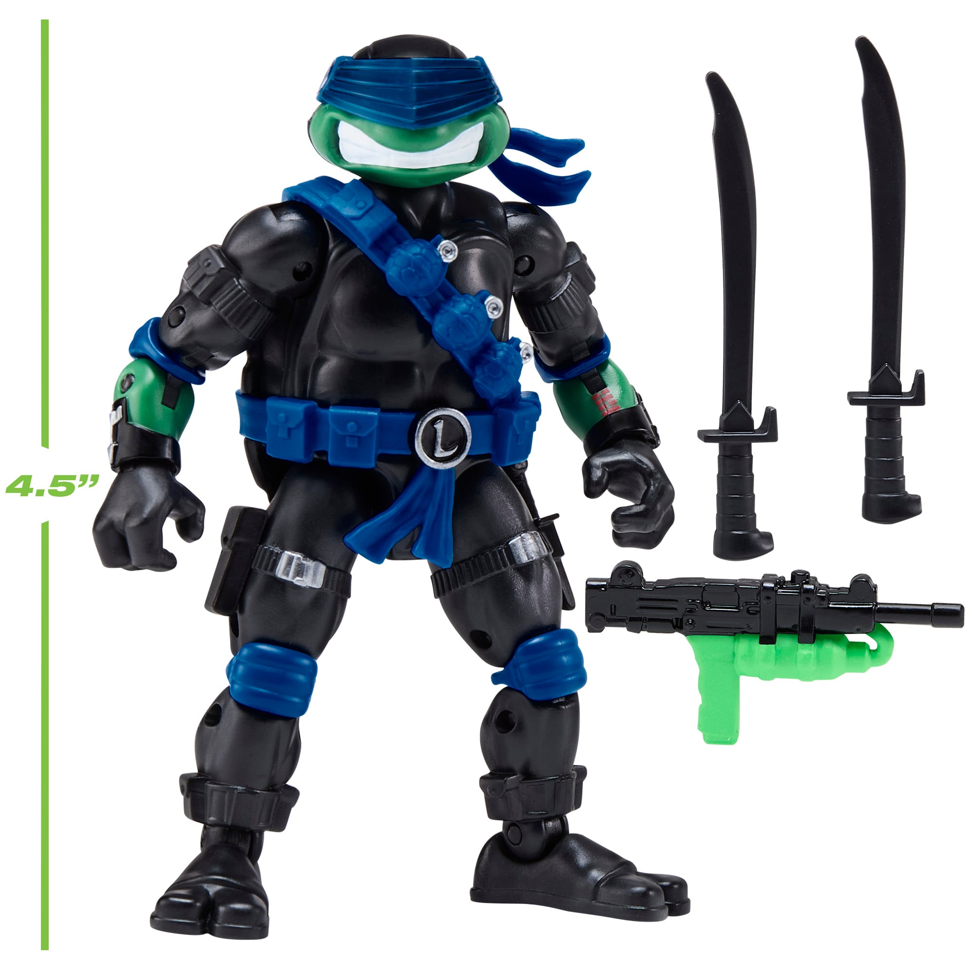 Leonardo as Snake Eyes TMNT x GI Joe 4.5-Inch Figure — Accessories Included Twin Katanas and Ooze-y Blaster