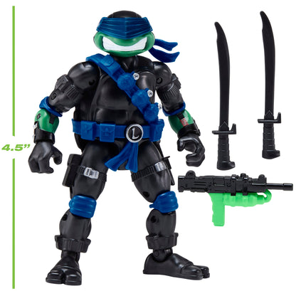 Leonardo as Snake Eyes TMNT x GI Joe 4.5-Inch Figure — Accessories Included Twin Katanas and Ooze-y Blaster