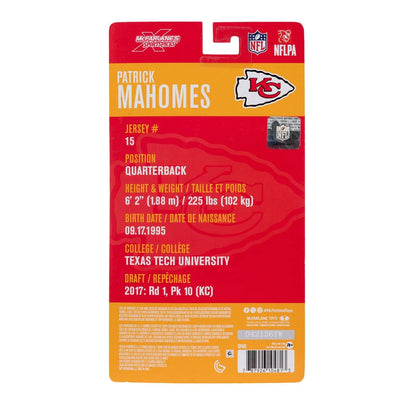 Patrick Mahomes McFarlane SportsPicks 6-Inch Figure — Package Back with Player Stats and Barcode