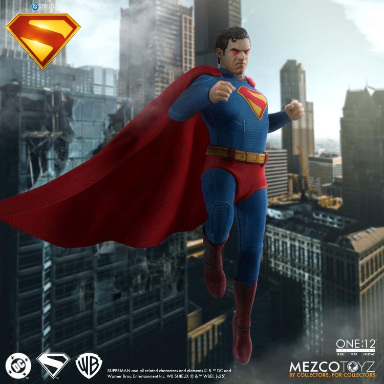 Superman 2025 One:12 Collective 1/12 Scale Figure — Heat Vision Head Portrait City View