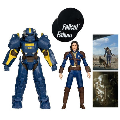 T-60 Vault Tec & Sole Survivor Fallout 7-Inch Two-Pack — Accessories Included with Display Bases and Art Cards
