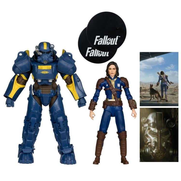 T-60 Vault Tec & Sole Survivor Fallout 7-Inch Two-Pack — Accessories Included with Display Bases and Art Cards