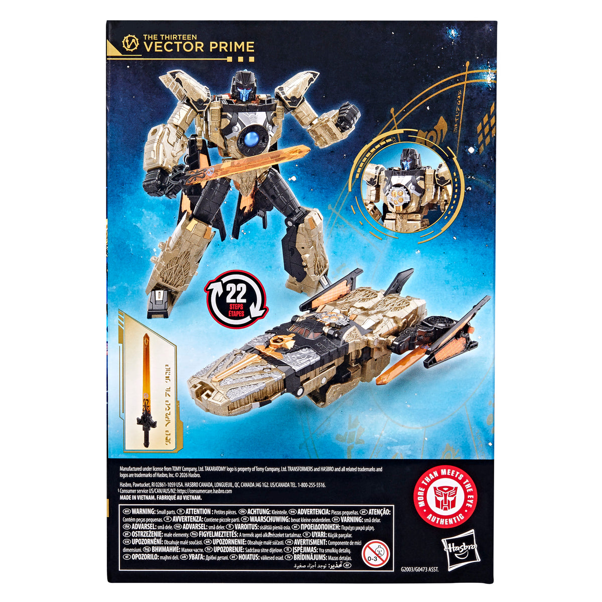 Vector Prime Age of the Primes Voyager 7-Inch Figure — Box Back with 22-Step Conversion Detail