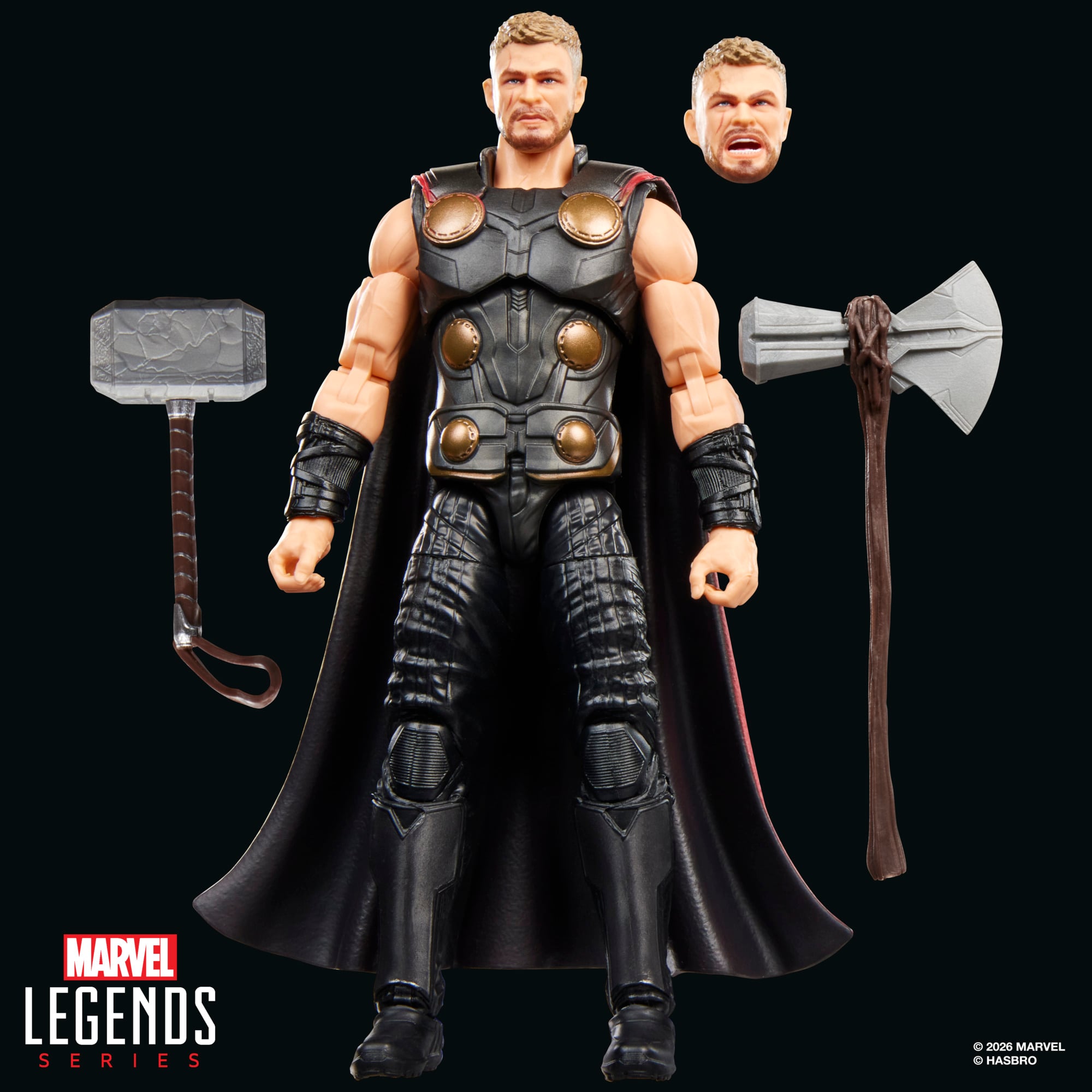 Thor Avengers Doomsday Marvel Legends 6-Inch Figure — Accessories Included with Alternate Head Sculpt