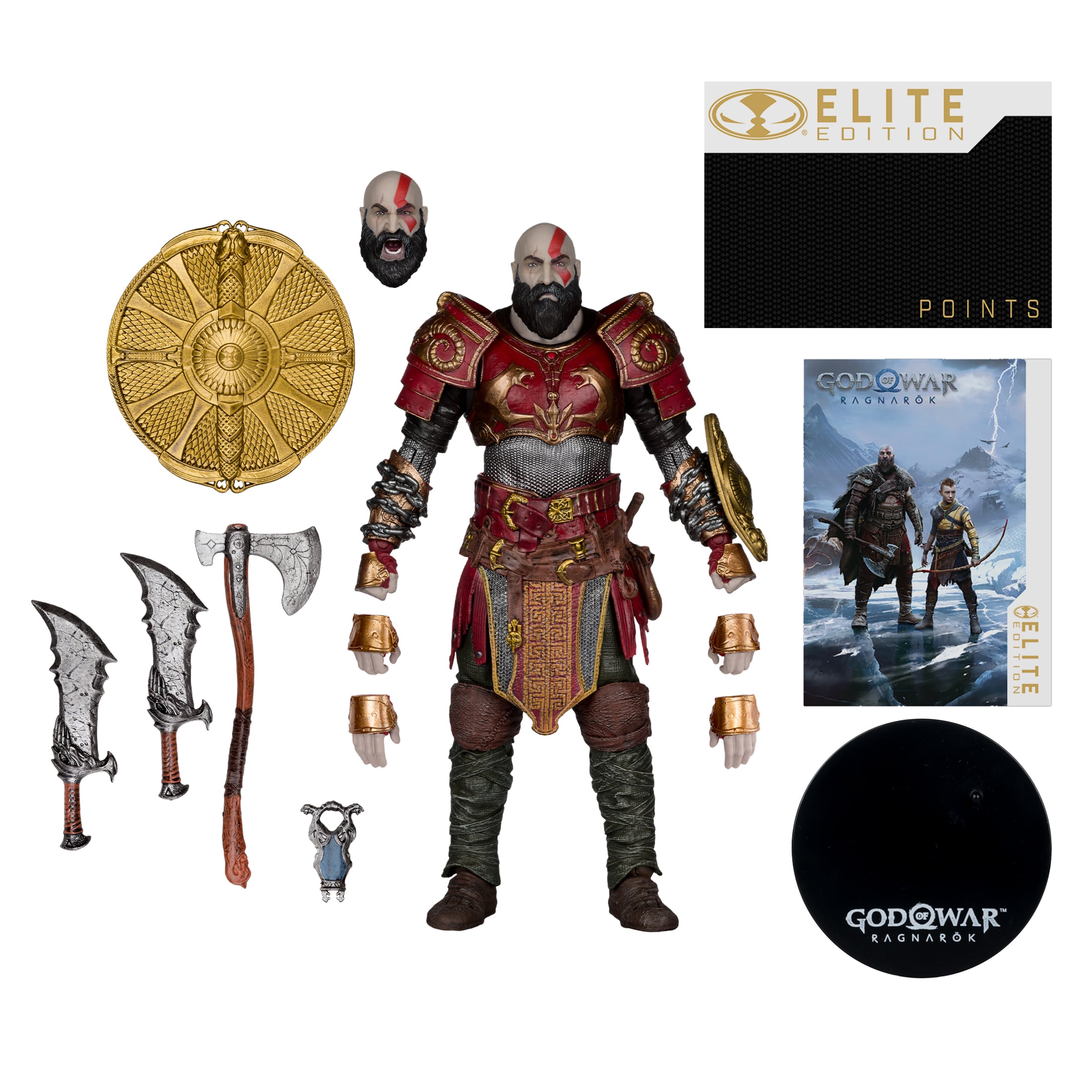 Kratos Ares Armor God of War Ragnarok McFarlane Elite Edition 7-Inch Figure — Accessories Included Display with All Contents