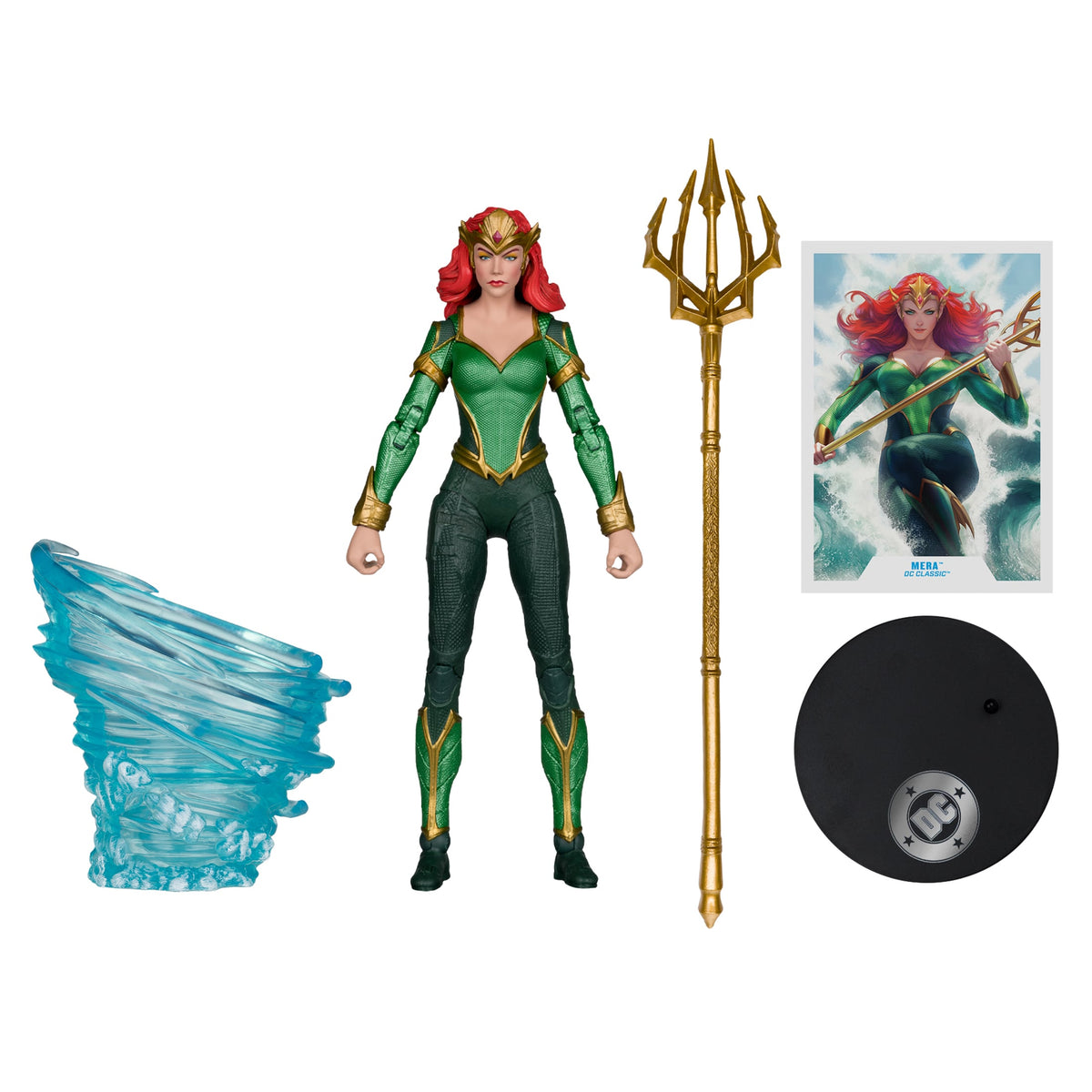 Mera DC Multiverse Collector Edition 7-Inch Figure — Accessories Included: Wave Stand, Trident, Art Card, Figure Base