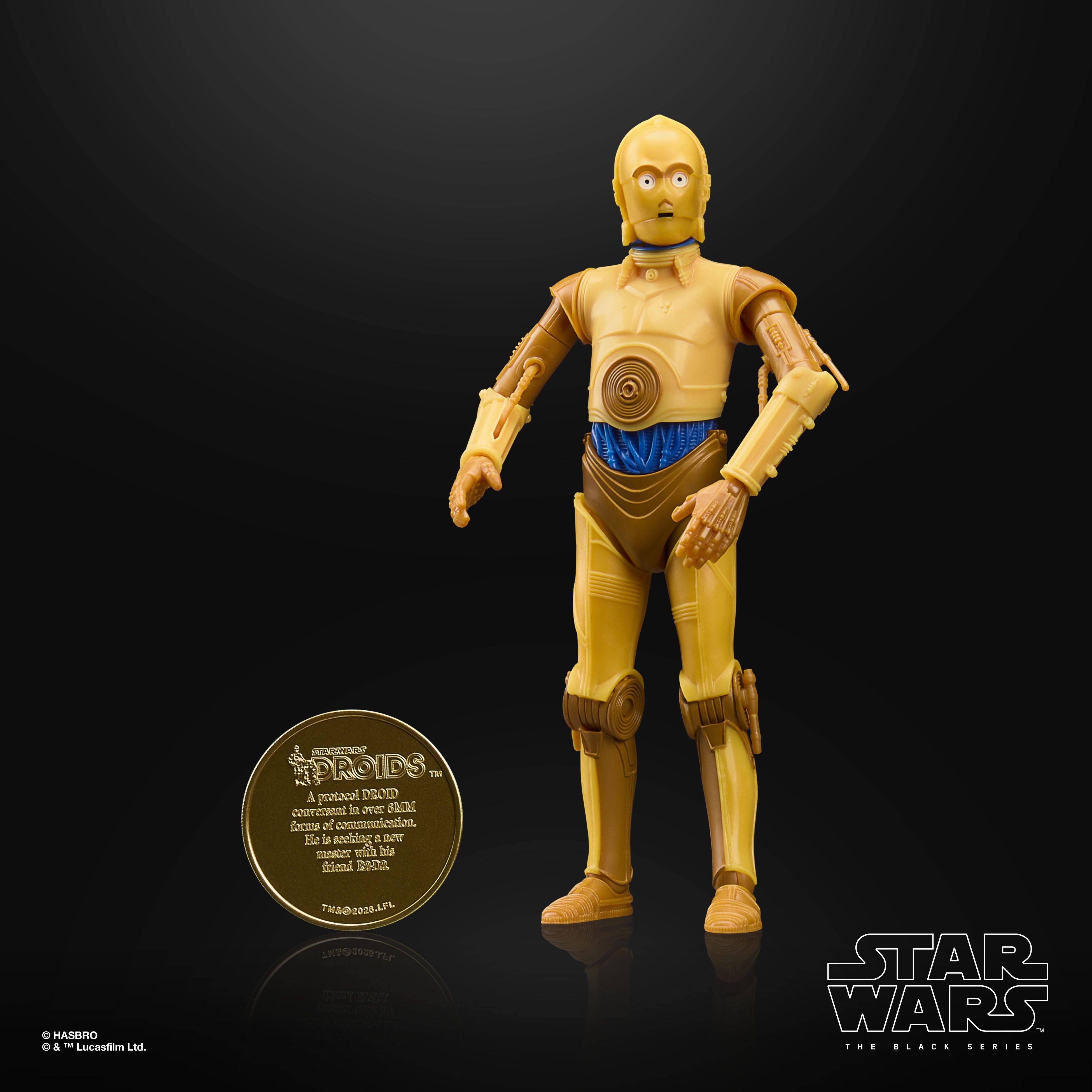 C-3PO Droids Black Series 6-Inch Figure — Collectible Coin Reverse Detail