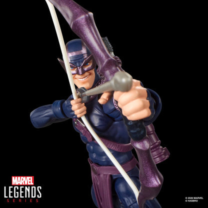 Dark Avengers Hawkeye Marvel Legends 6-Inch Figure — Figure Detail Close-Up Aiming Arrow Forward