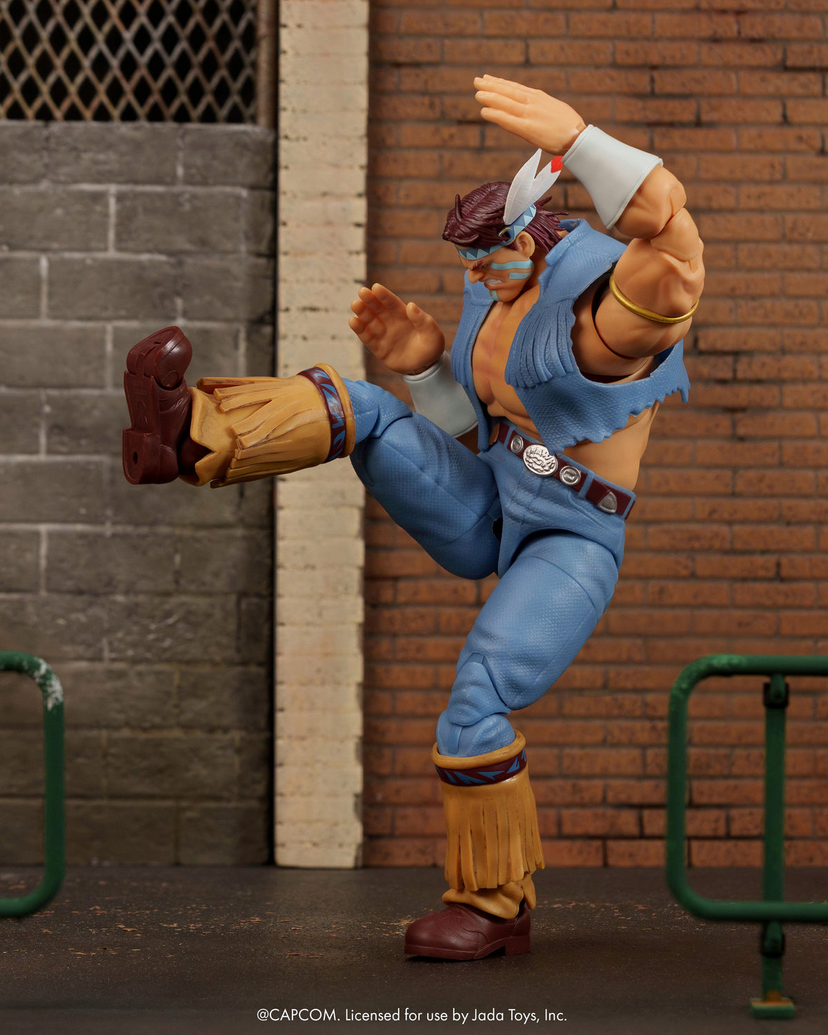 T. Hawk Ultra Street Fighter II 6-Inch Action Figure — Articulation Pose with High Kick Strike