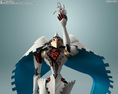 Seeker Metaphor ReFantazio S.H.Figuarts Figure — Figure Detail Close-Up Chest Armor and Ride Sword Raised