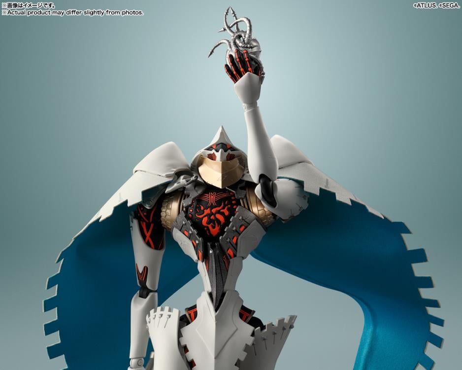 Seeker Metaphor ReFantazio S.H.Figuarts Figure — Figure Detail Close-Up Chest Armor and Ride Sword Raised