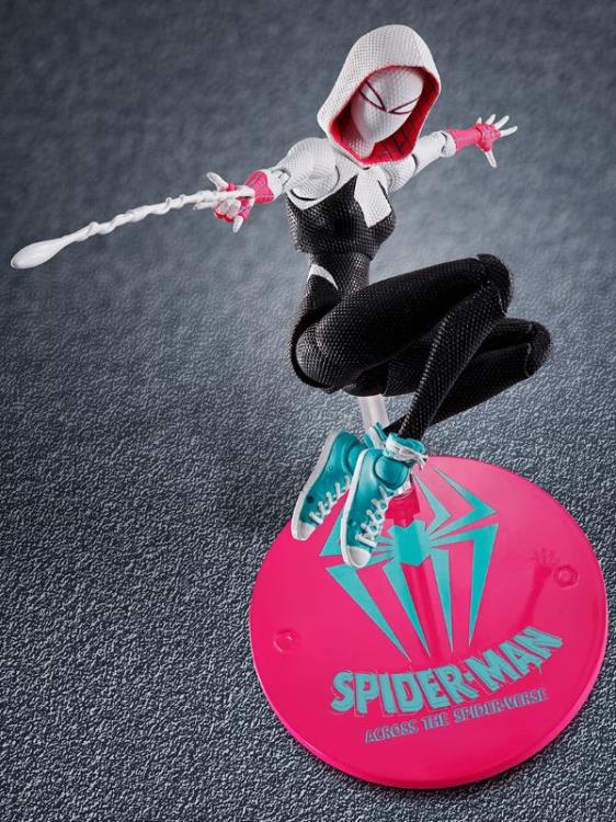 Spider-Gwen S.H.Figuarts Across the Spider-Verse Figure — Tamashii Stage Stand with Spider-Verse Logo